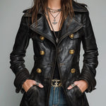 Vintage Black Leather Biker Jacket
