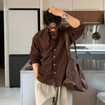 Cotton And Linen Long-sleeved Shirt