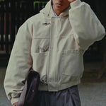 Beige Duffle Coat With Hood And Toggle Closure