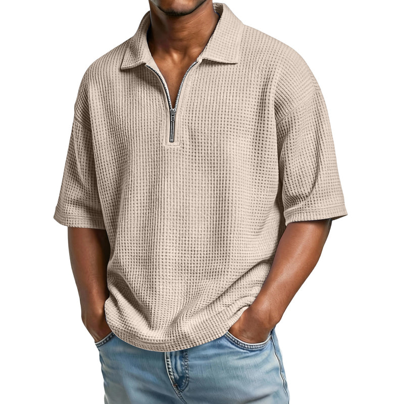 Waffle-Weave Short-Sleeved Shirts - runwayfashionista.com