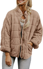 Zip-up Stand Collar Coat With Pockets