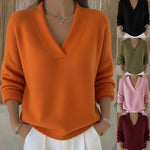 Elegant Soft V-neck Knit – Chic Long Sleeve Style