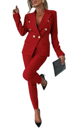 Chic Slim Lapel Double-Breasted Suit