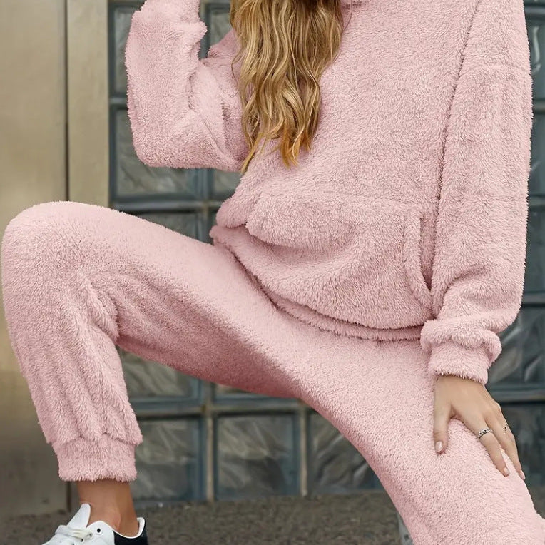 Casual Hooded Top And Elastic Band Pants Set