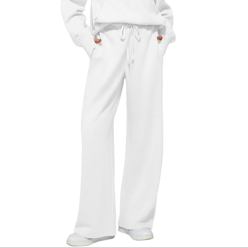Half Zip Long Sleeve Sweatshirt And Wide Leg Pants Set