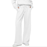 Half Zip Long Sleeve Sweatshirt And Wide Leg Pants Set