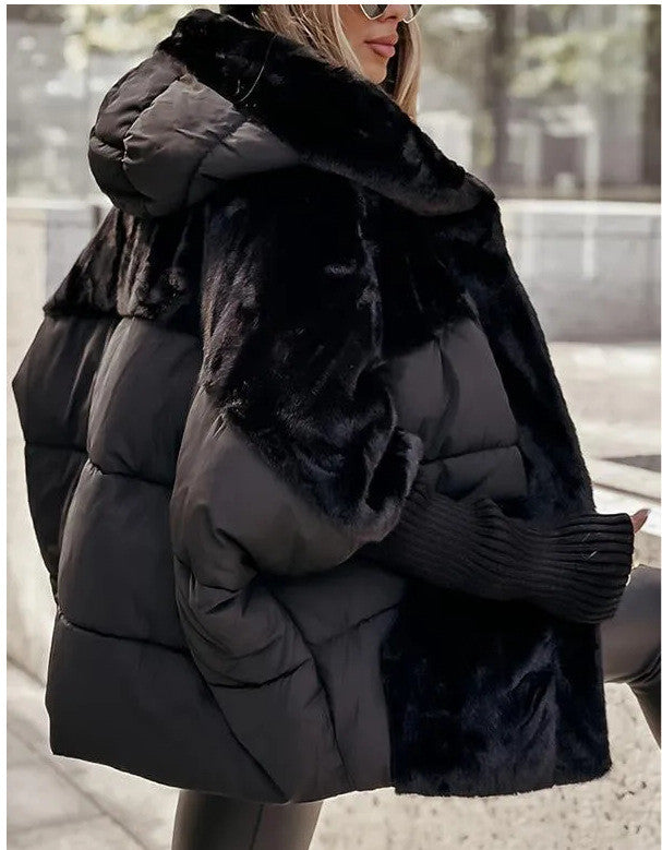Chic Long Sleeve Hooded Jacket - black