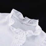 White Ruffled Linen-Blend Two-Piece Co-ord Set