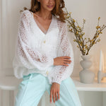 Casual Hollow Knit Cardigan