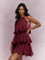 Ruffled Hem Elegant Mini Party Dress