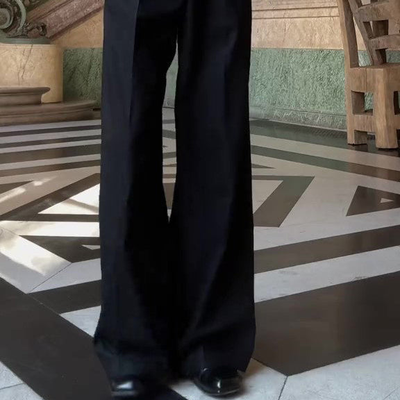 High-waisted Casual Wide-leg Pants