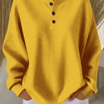 Ins Waffle Long-sleeved T-shirt - yellow