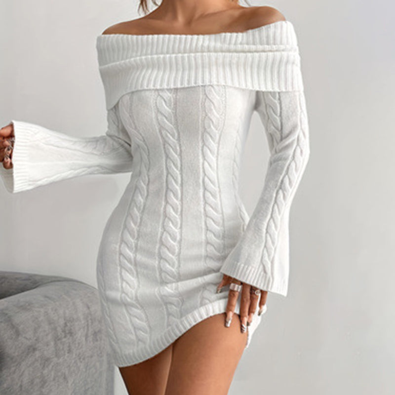 Off Shoulder Long Sleeve Mini Club Dress