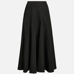 Black & White Oversized Shoulder Shirt & High-Waisted Maxi Skirt Set