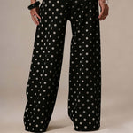 Casual Polka Dot Mid-rise Non-stretch Jeans