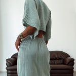 Slim Fit Midriff Outfit V-neck Maxi Dress - light green