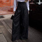 Elegant High-waist Wide-leg Jeans - denim
