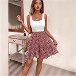 Floral-print A-line Dress - red