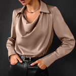 Elegant Long-Sleeve Commuter Blouse