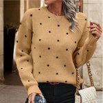 Polka Dot Print Pullover Sweater