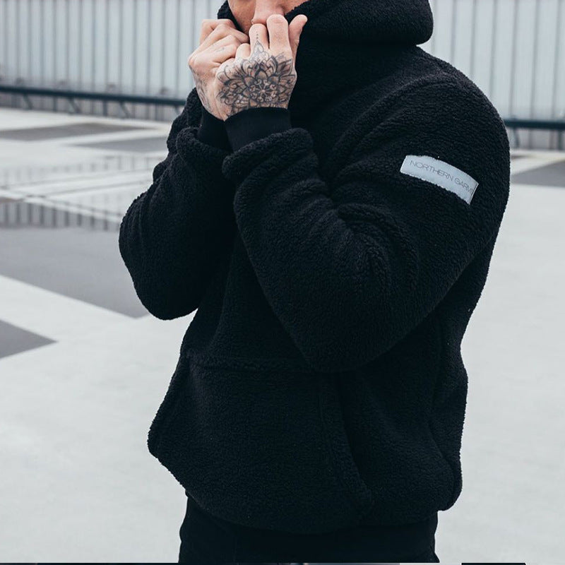 Long-sleeved Pullover Hoodie - black