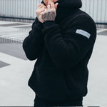 Long-sleeved Pullover Hoodie - black