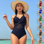 Halter-neck One-piece Cross-strap Design