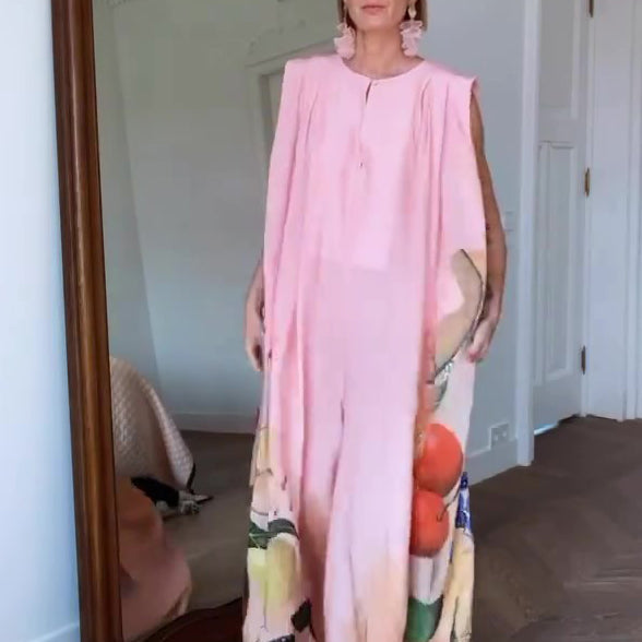 Sleeveless Printed Wide-leg Jumpsuit