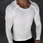 White Knit Slim-Fit Long-Sleeve Top