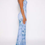 Suspender Skirt Vacation Beach Long Dresses - light blue