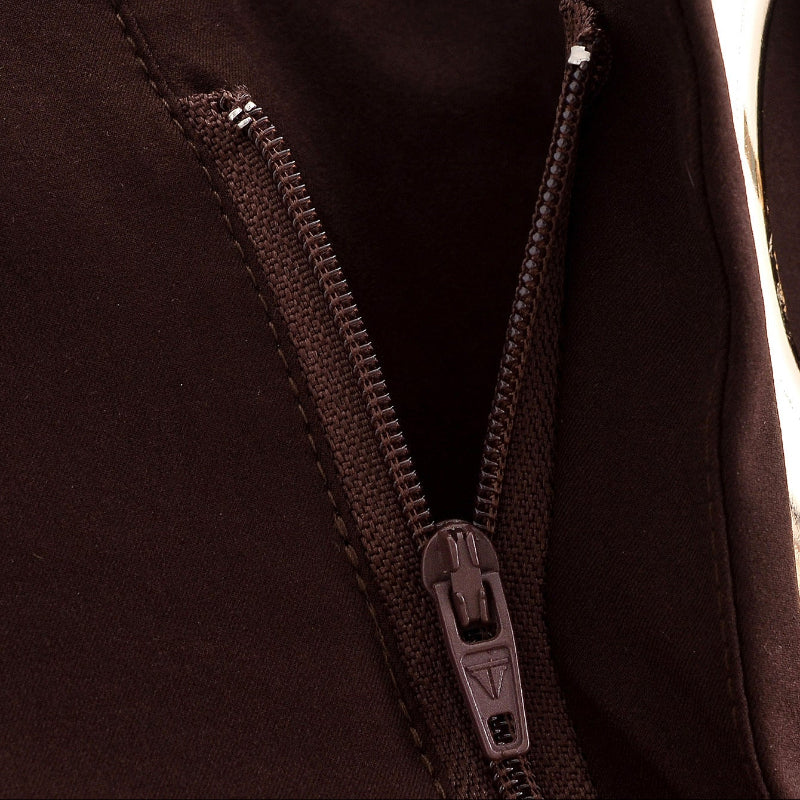 Chocolate Brown High-Waisted Wide-Leg Trousers With Belt