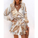 Floral Print Long Sleeve Mini Dress