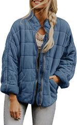 Zip-up Stand Collar Coat With Pockets