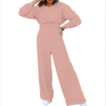 Oversized Cropped Hoodie & Wide-Leg Palazzo Sweatpant Co-Ord Set