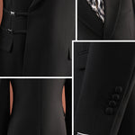 Black Peak Lapel Side Buckle 2 Piece Suit Set Gurkha Trousers