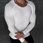 White Knit Slim-Fit Long-Sleeve Top