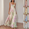 Floral Print Pleated Maxi Dress