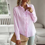Striped Long Sleeve Shirt - pink