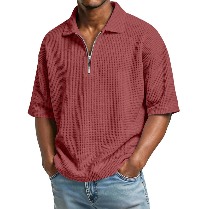 Waffle-Weave Short-Sleeved Shirts - runwayfashionista.com