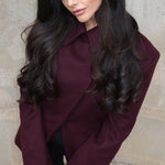 Burgundy Cross Placket Blazer