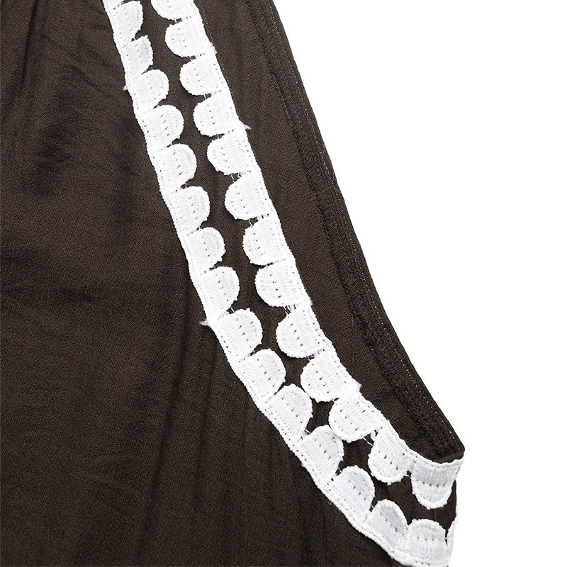 Resort-style Flared Halter Neck Maxi Dress