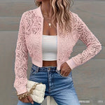 Edgy Short Lace Zipper Jacket