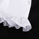 White Ruffled Linen-Blend Two-Piece Co-ord Set