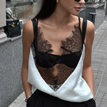 Lace Panel Satin Top