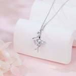Sterling Silver Ballerina Moissanite Pendant Necklace