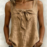 Square-Neck Tank Top - brown