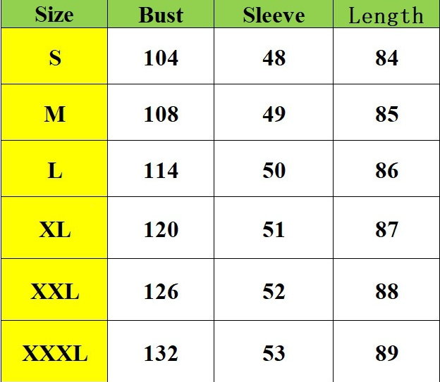 Original size chart for velvet roll-neck balloon sleeve mini dress