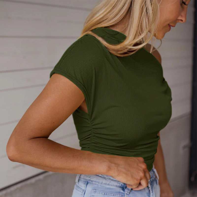 Metallic Decoration Short-Sleeve T-Shirt