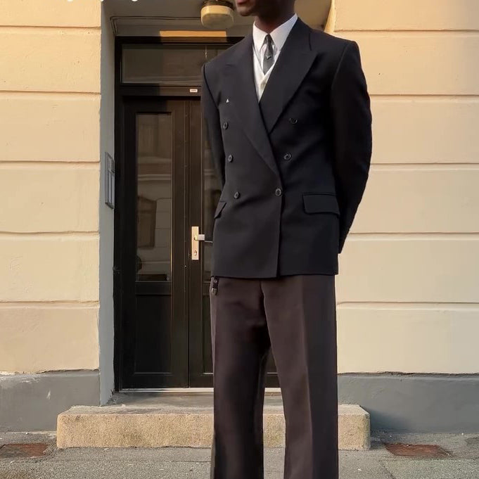 Black Double-breasted Blazer