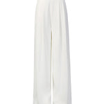 Solid-color Long-sleeve Fitted Blazer & High-waisted Straight-leg Trousers Set